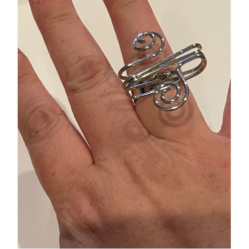 New abstract silver adjustable ring​​​